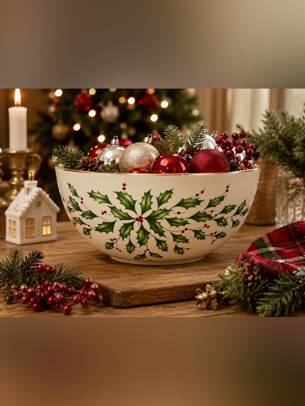 Vintage Lenox Holiday Sentiment Bowl “Home Is Where The Heart Is”